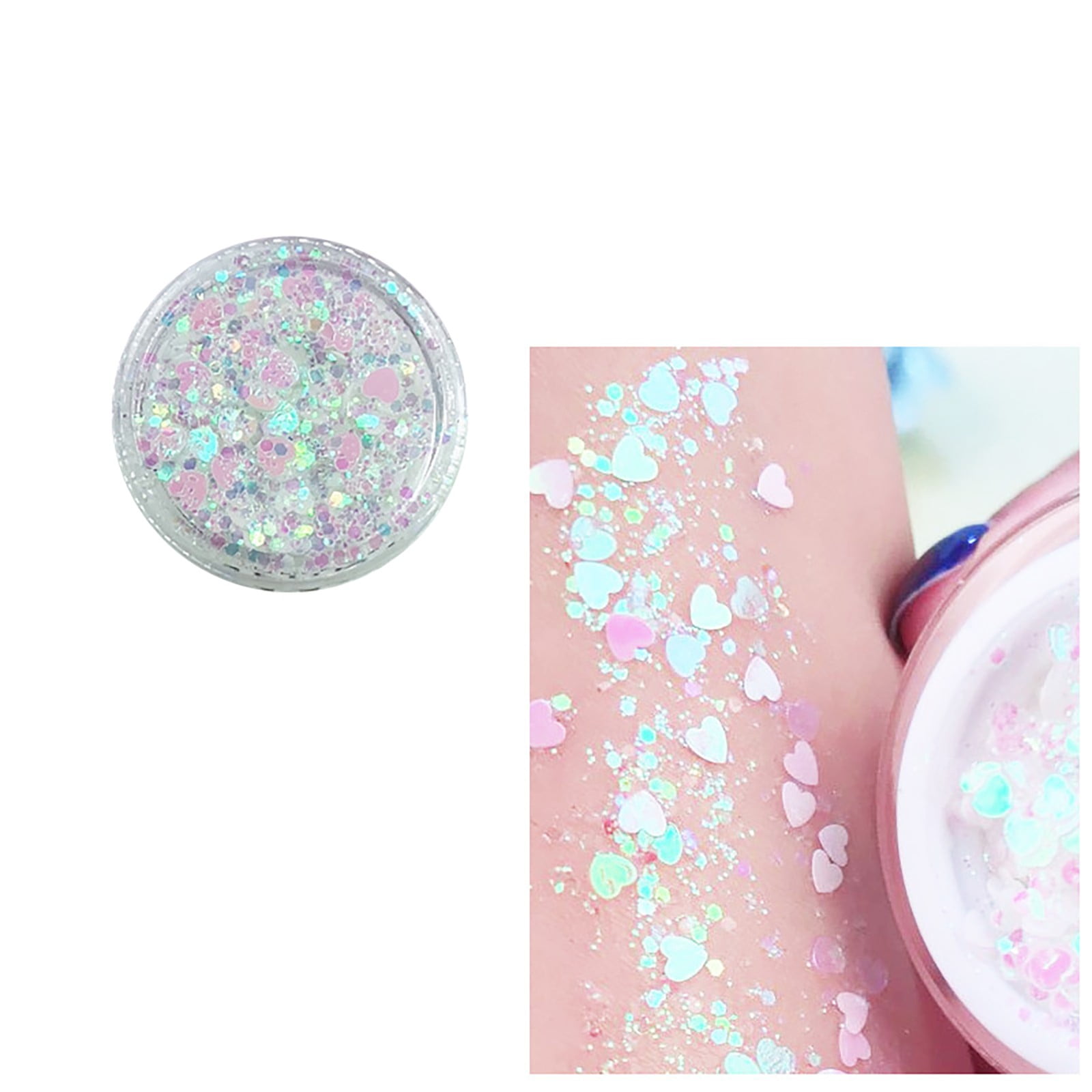 MIELIKKI Glitter Gel for Face & Body Self-Adhesive Sequins Glitter Face  Paint Sparkling Holographic Chunky Body Glitter DIY at Home Perfect for  Party Rave Festival 02 02