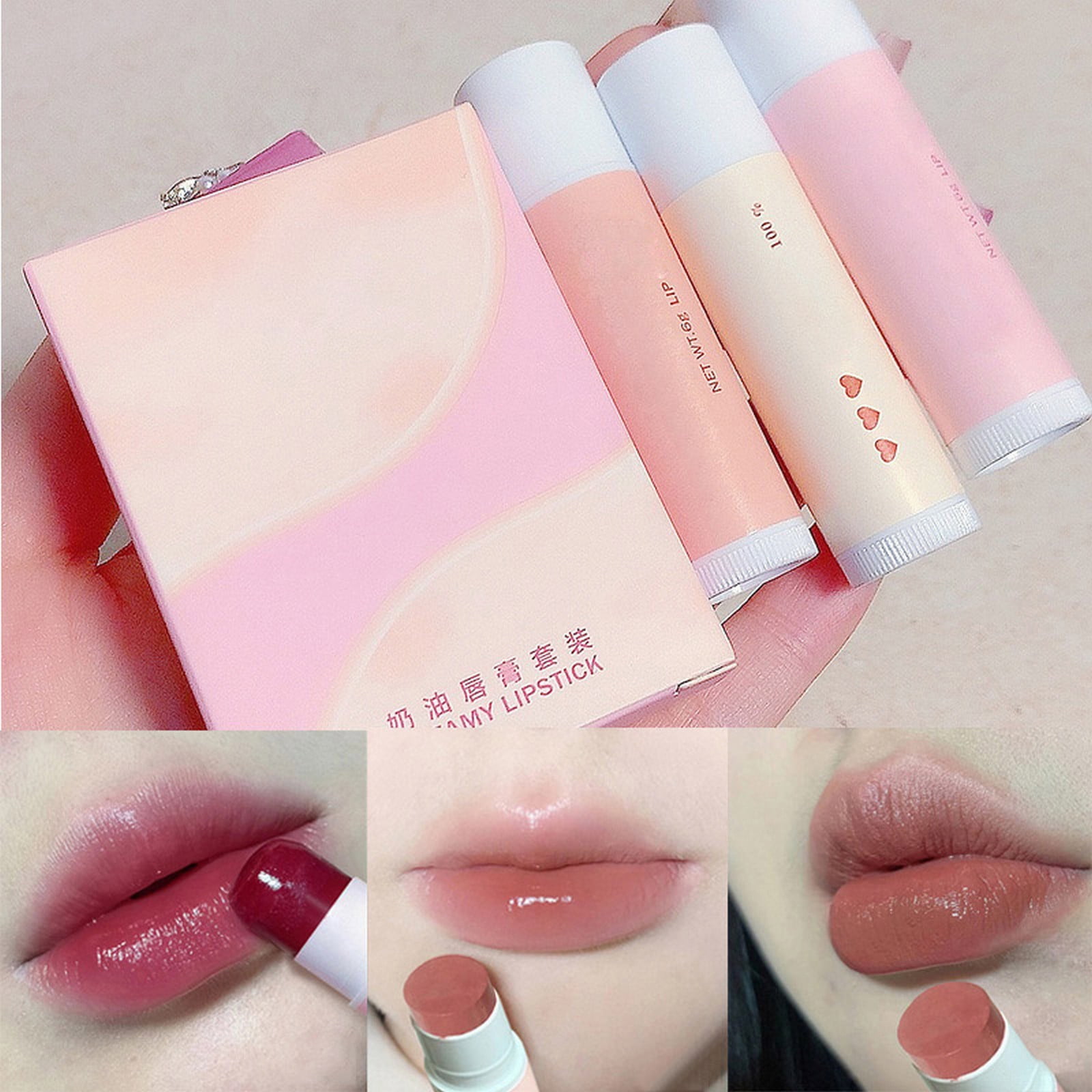 Pjtewawe Lip Butters Colored Solid Lip Gloss Moisturizing Lip Balm Film  Moist Non Fade High Pigment Lipstick Lip Balm Hydrating And Moisturizing 