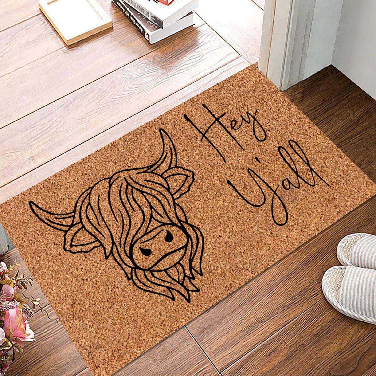 Pjtewawe Rug for Living Room Cow'S Shaggy Doormat Themed Doormat Entrance Way Mat With