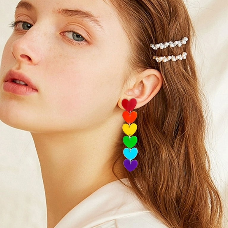 Rainbow deals shaped earrings