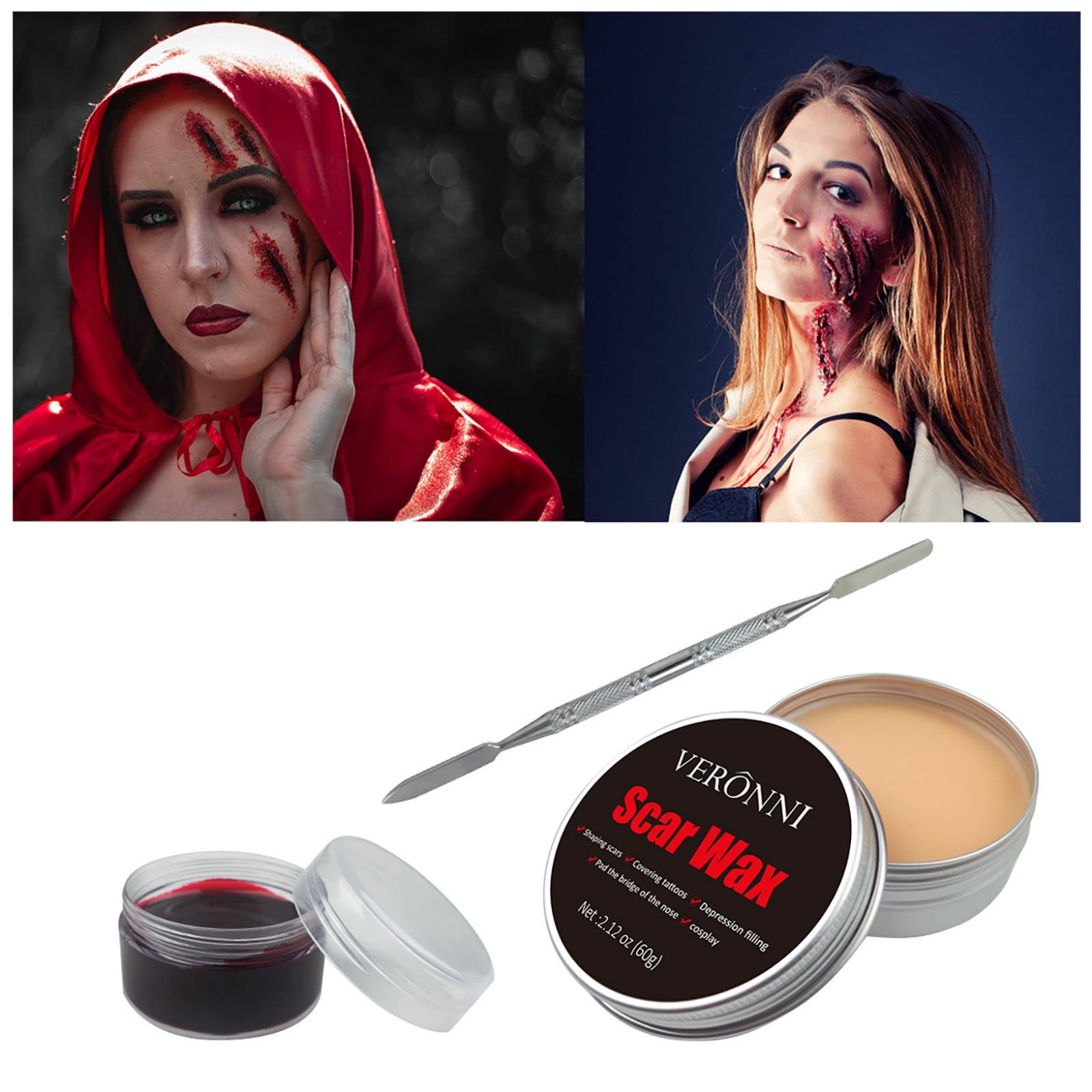Narrative Cosmetics Scar Wax with Double-Ended Spatula, Moldable Wax for  Realistic Cuts and Injuries, Professional Makeup for the Stage, Film