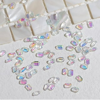 1000pcs Clear Nail Stones and Gems,12 Mixed Crystals Glass Nail Art  Rhinestones, Flat Back Round Beads with Storage Organizer Box for Crafts,  Face