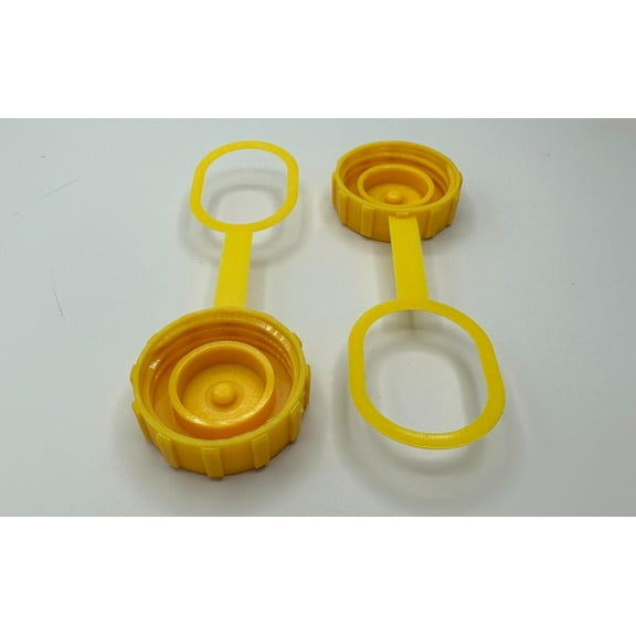 Pk 2 1-3/4" Acme Propane Tank Fill Valve Plastic Cap w/ Tether - Forklift Tank