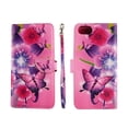 thumbnail image 1 of Pk Butterfly Flower Case for iphone 6 / 7 / 8 Wallet Cover Flap Magnetic Closure Snap-on Book Style Cases Card Holders Folio Standing Wrist Strap Fashion Flip Pu Leather, 1 of 3