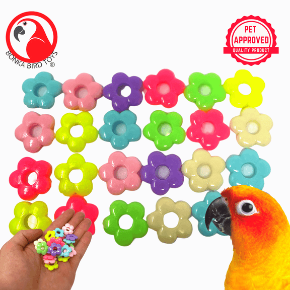 Pk24 Tiny Plastic Flower Beads (2950 Pk24 Pastel)