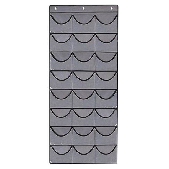 Pkeoh 24 Pockets Hat Rack For Baseball Caps, Baseball Hat Organizer For Wall/Over The Door, Caps Hat Holder Hanger For Closet With Large Clear Pockets & 3 Hooks, Hat