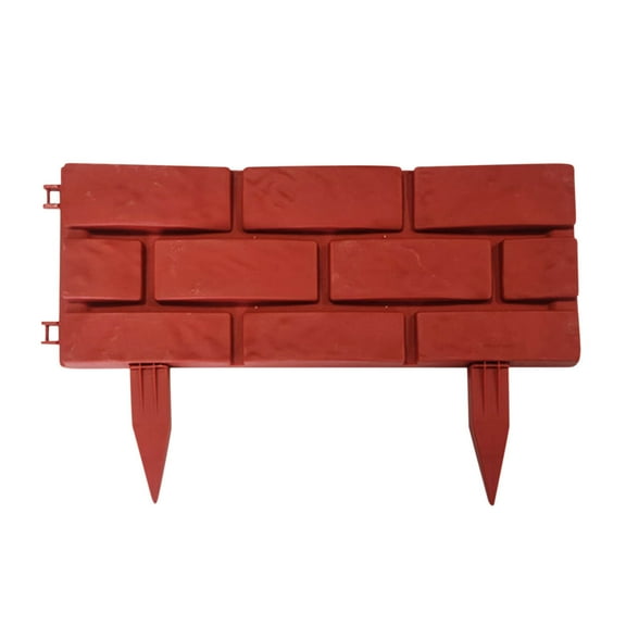 Pkeoh 4Pcs Plastic Brick Effect Lawngarden Edging Fence Plant Shrubpath Fencing Border