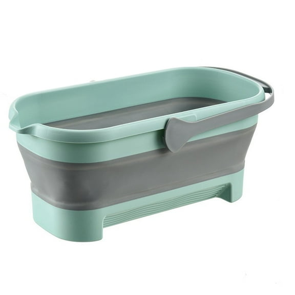 Pkeoh Large Collapsible Mop Bucket Collapsible Bucket 4.2Gallon(17L) With Handle For House Cleaning, Space Saving Outdoor Multiuse Foldable Water Pail For Camping