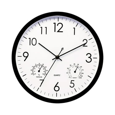 Pkeoh Outdoor Garden Retro Clock Temperature Measurement Hygrometer 12 Inches
