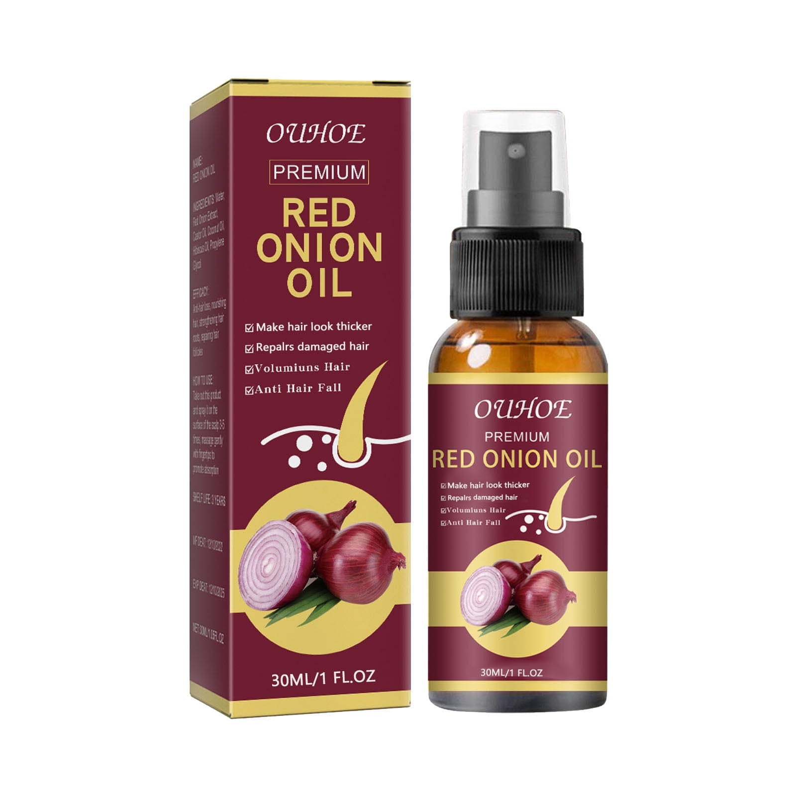 Pkeoh Shallot Black Seed Hair Oil Spray Natural Hair And Growth Hair