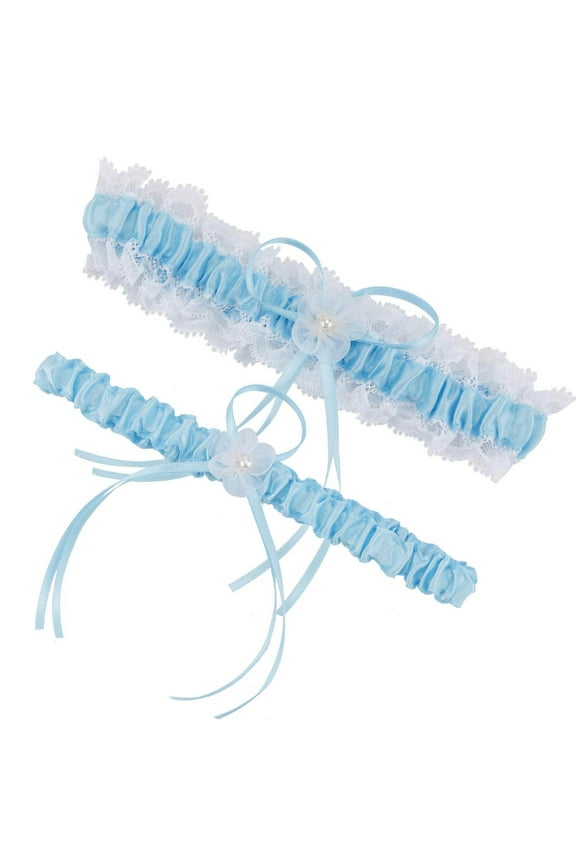 Wreath White Garters For Bride 2 Pieces, Wedding Garter For Bride Elasticity Lace Garter, Wedding Garter Set For Bride