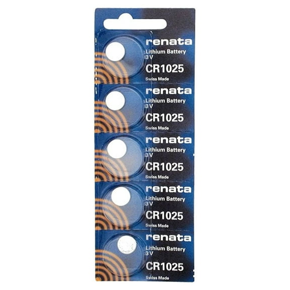 Pkg/5 Type CR1025 Renata Swiss Lithium Batteries