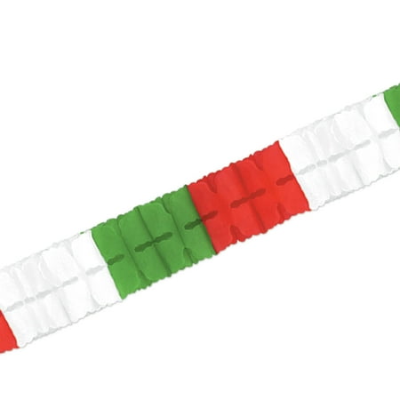 Pkgd Leaf Garland (red, white, green) Party Accessory (1 count) (1/Pkg)