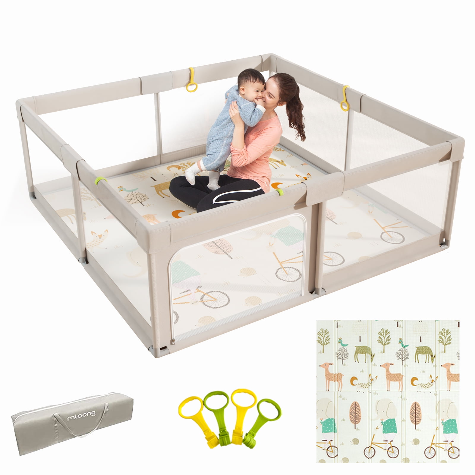 Baby Playpen, Playpen for Babies and Toddlers, Extra Large Playpen, Play  pens for Babies and Toddlers (59 * 59inch playpen Without mat)