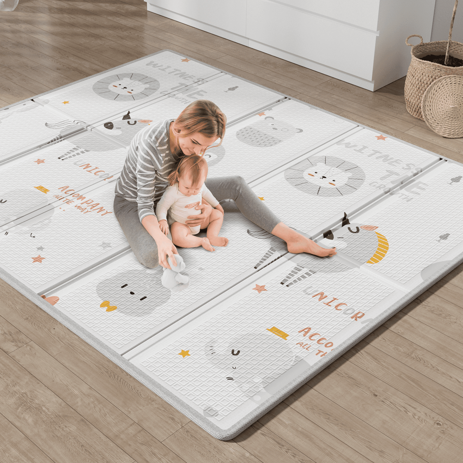Pkinoicy Unicorns Play Mat, 59"x71" Foldable & Reversable Large Play Mat, Non-Toxic Foam Play Mat for Babies and Toddlers
