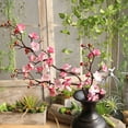 Pkliwoa Cherry Blossom Decor,Artificial Silk Fake Flowers Plum Blossom