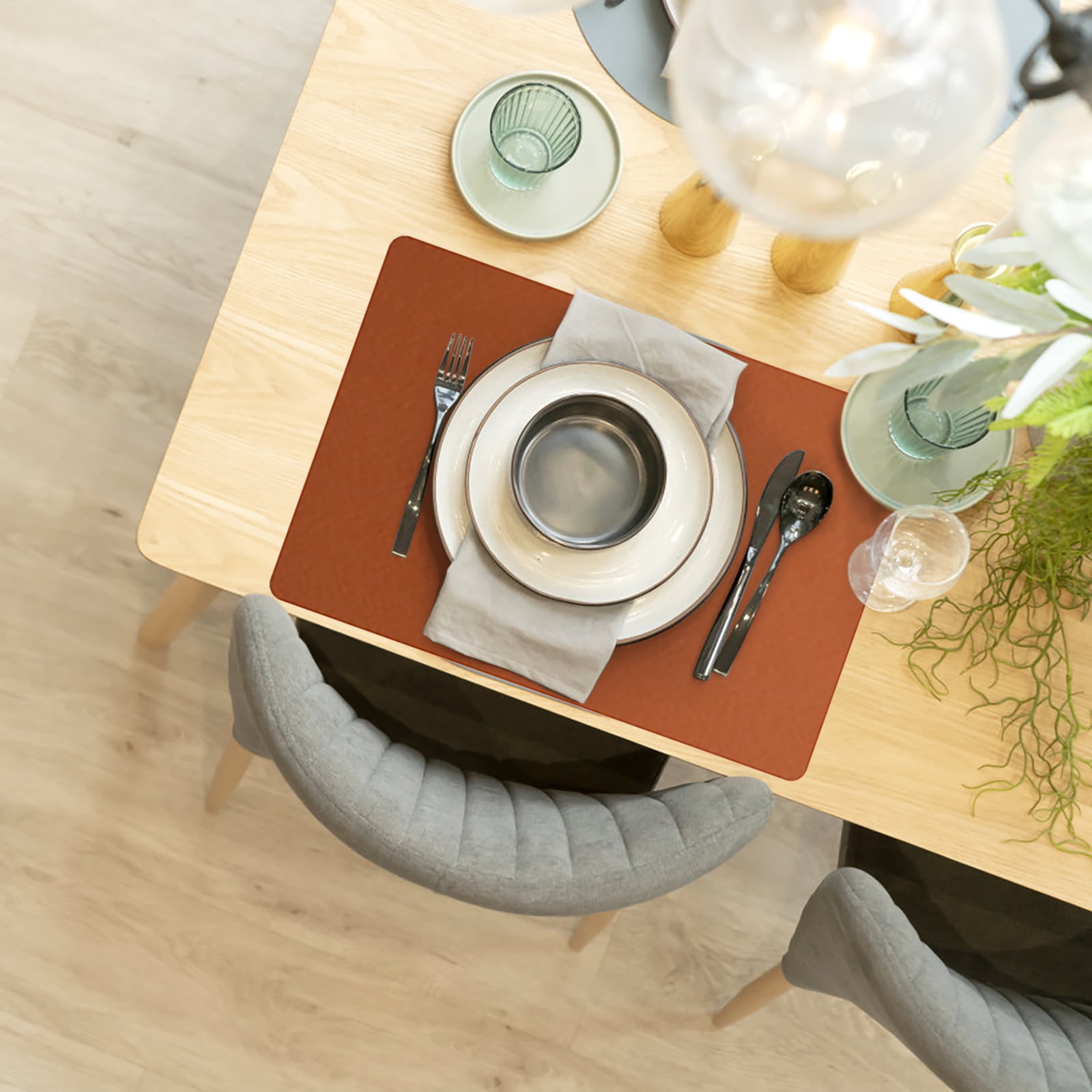 Pkliwoa Kitchen Decor,Leather Placemat Home Double Sided Rectangular