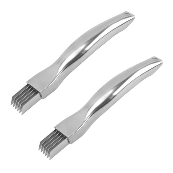 Pklyzj 2 PCS Scallion Cutter Kitchen Scallion Cutters Shred Knife with Stainless Steel Scallions Cutter Vegetable Garlic Cutteres Food Speedy Chopper for Kitchen Cutting Vegetable Onion Garlic Cutter