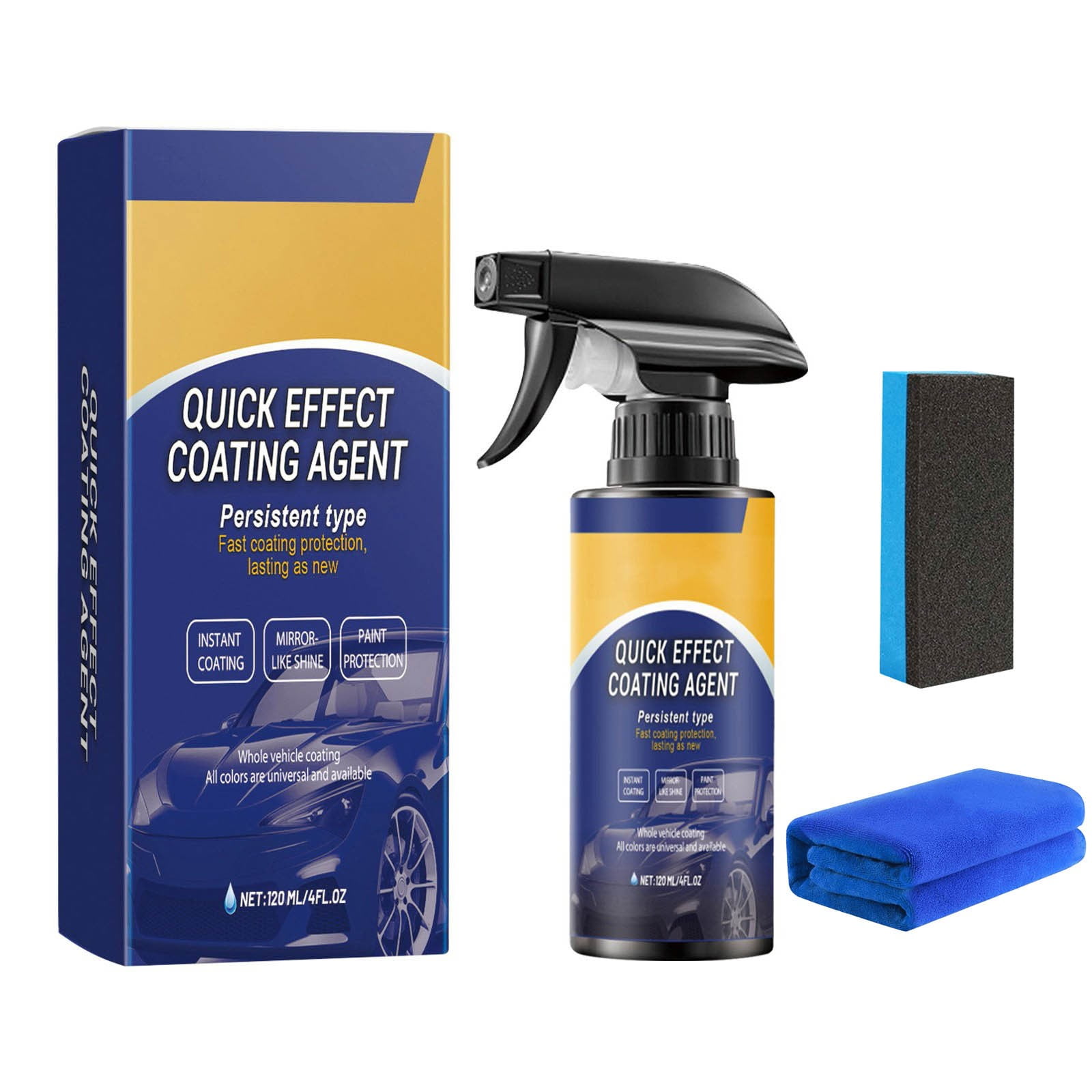 Coating Spray Quick Effect Coating Agent, 2025 New Advanced Car Quick-Acting Coating Agent Spray, 3 In 1 High Protection Quick Car , Persistent Type Fast Coating Protection Lasting As New (3PC Spray