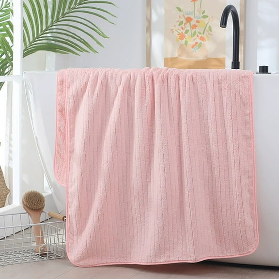 Pklyzj Bath Towels Clearance Coral Velvet Bath Towel Towel For Adult Daily Use At Home Absorbent Dry Hair Towel That Does Not Hair Beach Towel Strip Patterned Bath Towel,Home Essential
