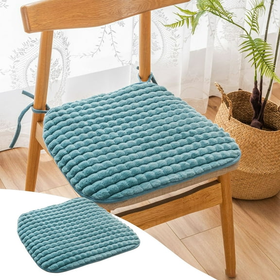 Pklyzj Chair Cushions for Dining Chairs, 18" X 17" Kitchen Chair Cushions with Ties and Non-Slip Backing, Tufted Shredded Memory Foam Kitchen Chair Pads,