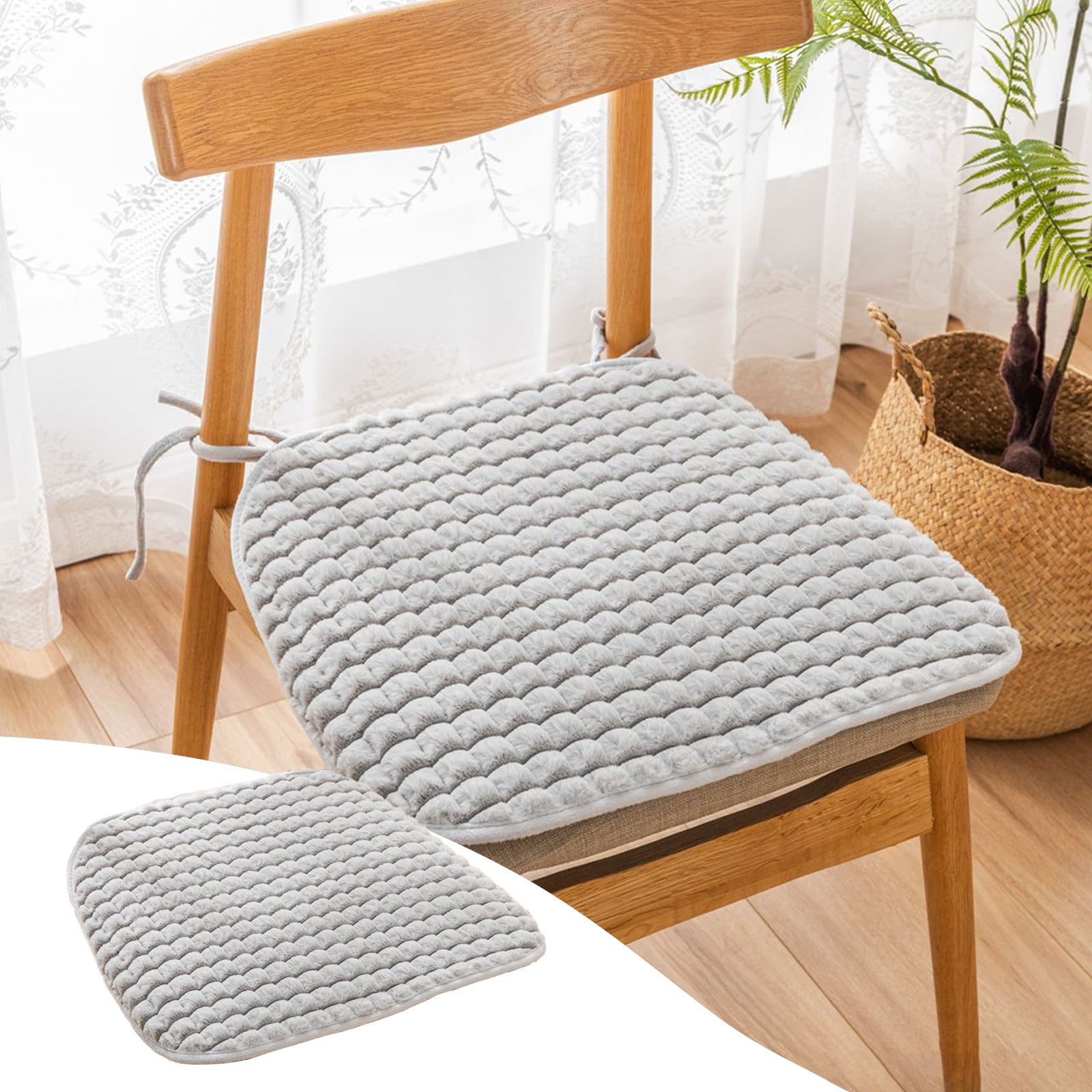 Pklyzj Chair Cushions for Dining Chairs 18 X 17 Kitchen Chair Cushions with Ties and Non Slip Backing Tufted Shredded Memory Foam Kitchen Chair Pads Walmart