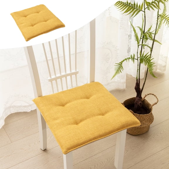 Pklyzj Chair Cushions for Dining Chairs,Linen Indoor Kitchen Chair Cushions with Ties and Non Slip Backing,Memory Foam Kitchen Chair Pads, 16.9*16.9in