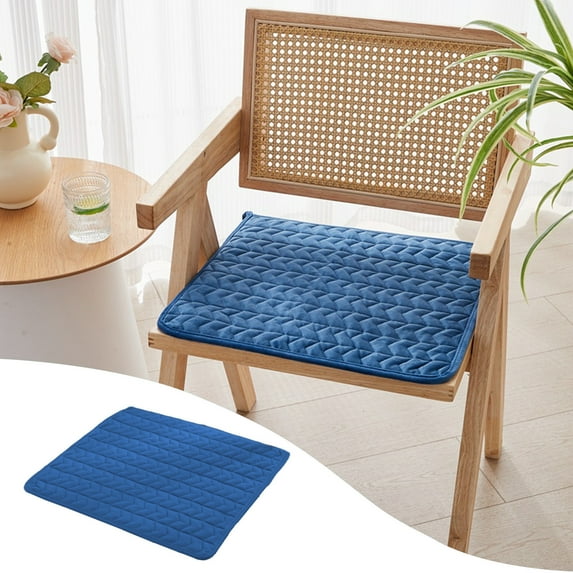 Pklyzj Chair Seat Cushion - 16x16in Memory Foam Square Thin Non-Slip Pads for Kitchen, Dining, Office Chairs and Car Seats - Comfort and Back Pain Relief