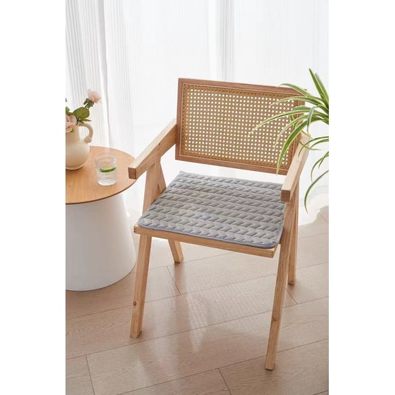 Pklyzj Chair Seat Cushion - 16x16in Memory Foam Square Thin Non-Slip Pads for Kitchen, Dining, Office Chairs and Car Seats - Comfort and Back Pain Relief