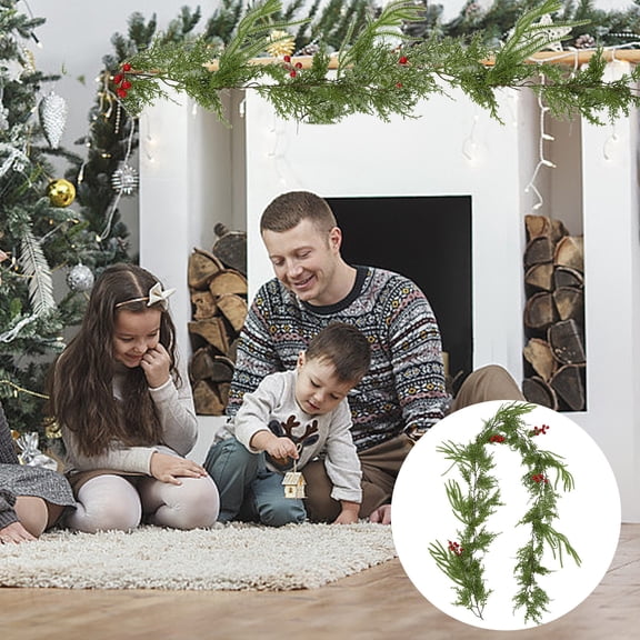Pklyzj Christmas Decorations,Faux Green Christmas Cedar Leaf Rattan Indoor And Outdoor Decoration Christmas Tree Leaves Faux Christmas Decoration Rattan Christmas Decor on Clearance