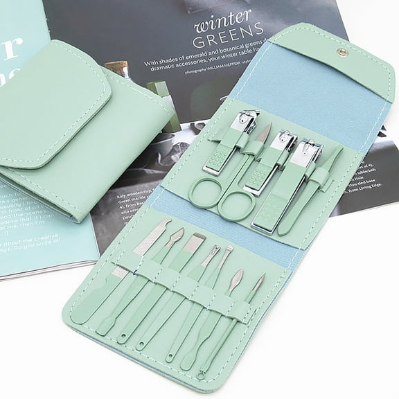 Pklyzj Clearance 12pcs/set Nail Cutter Set Makeup Beauty Tool Nail Clipper Set Folding Bag Stainless Steel Tool Finger Nail Clipper Kit