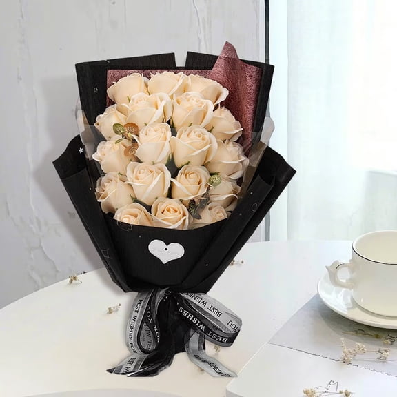 Pklyzj Flower Bouquet with Preserved Red Roses, Real Flower Natural Long Lasting Fresh Flowers Small Bouquet Gift for Valentine's Day Wife Girlfriend Kids Mom Grandma Birthday