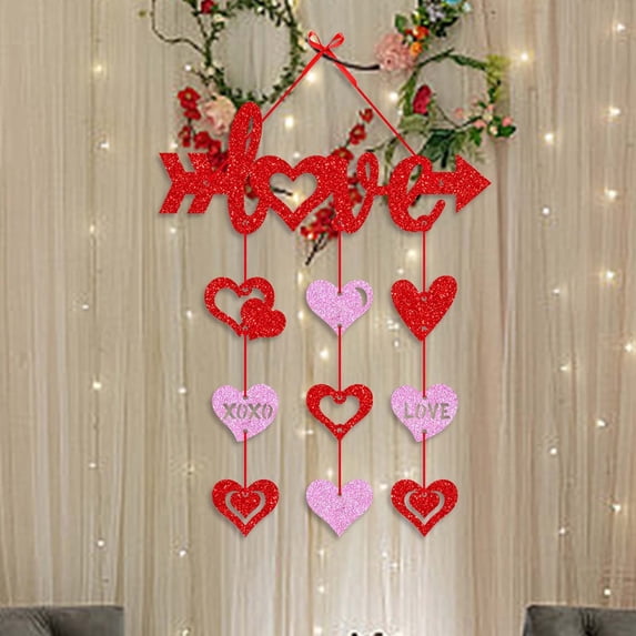 Pklyzj Holiday Savings Valentine's Day Love Decoration Door Hanging Romantic Valentine's Day Proposal Wedding Door Decoration Venue Setup on Clearance