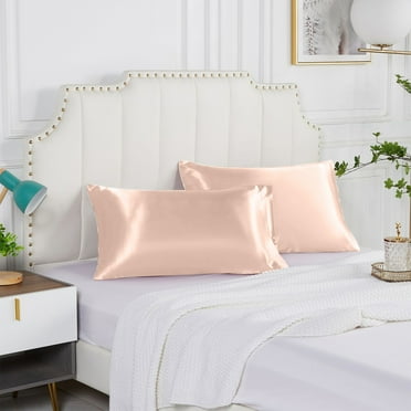 Pklyzj Satin Pillowcase 2 Pack,Standard Size Silk Pillow Cases for Hair and Skin,Silky Smooth Bed Pillow Cover with Envelope Closure,Natural Silk Pillow Case Set of 2