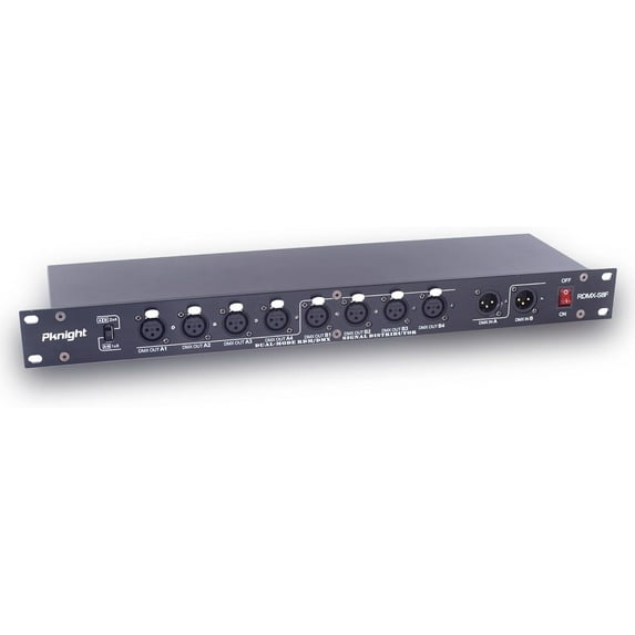 Pknight Pknight 8-Port RDM DMX Splitter with Dual Input, PowerCON Linking,Optional Isolation and Signal Amplifier Distributor for Stage Lighting