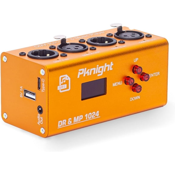 Pknight Pknight DMX Recorder and Music Player with 32GB Storage, 2 Universe, 1024 Channels, Multiple Playback Modes Stage Lighting Controller, DR & MP 1024