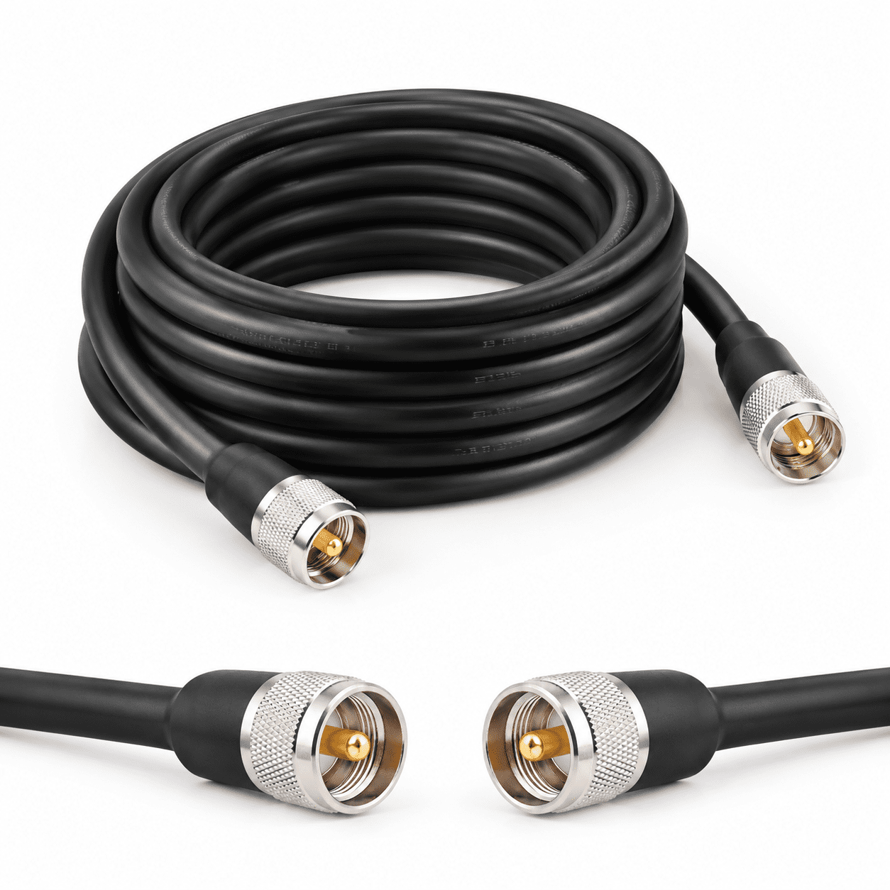 Pl259 Uhf Cable 25ft Kmr400 Male To Coaxial Low Loss Cb Coax For Ham ...