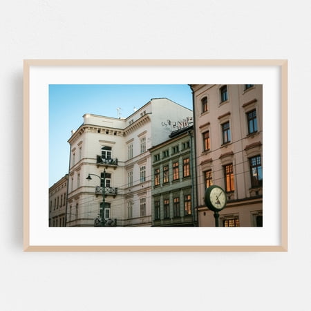 Plac Wszystkich Swietych, Kraków 01 - Kraków Malopolskie Poland Photography Architecture City Street Photography Graffiti Vintage Oak Framed Wall Art Print 5 x 7 inches