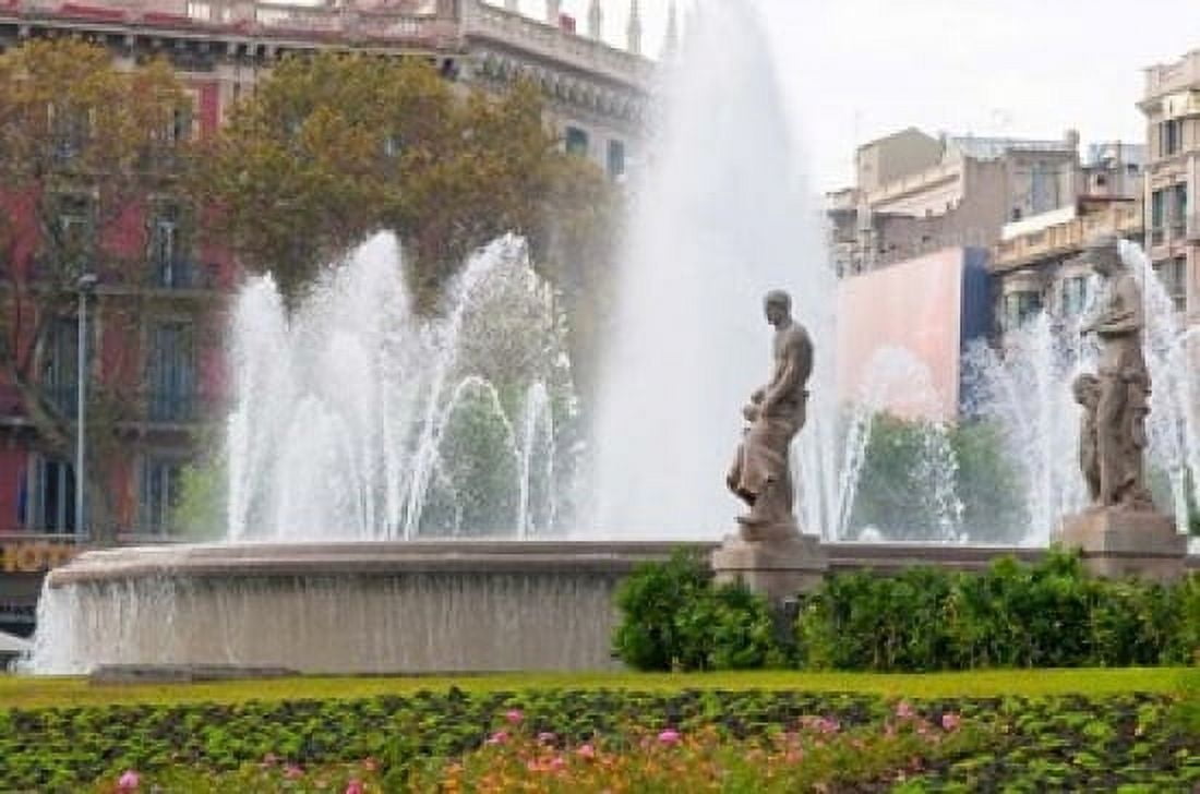 Placa de Catalunya Barcelona Spain Canvas Art - Nico Tondini DanitaDelimont (24 x 15)