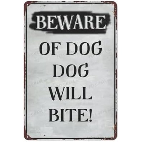 Placards Of Metal Beware Of Dog Sign Dog Will Bite Sign Aluminum Aluminum Signs For Home Decor Vintage Wall Decor Vintage Posters Funky Decor 12X8 Inch