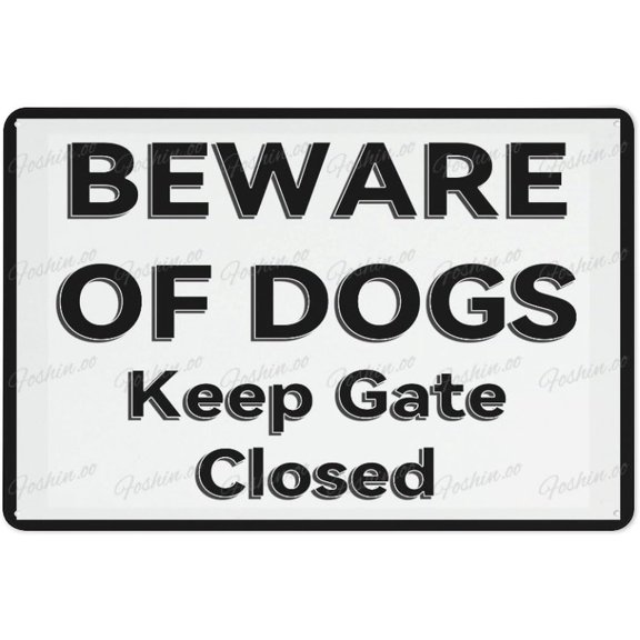 Placards Of Metal Beware Of Dogs Keep Gate Closed Aluminum Sign Fade Resistant Easy Mounting Indoor/Outdoor Use Sign 12X8 Inch