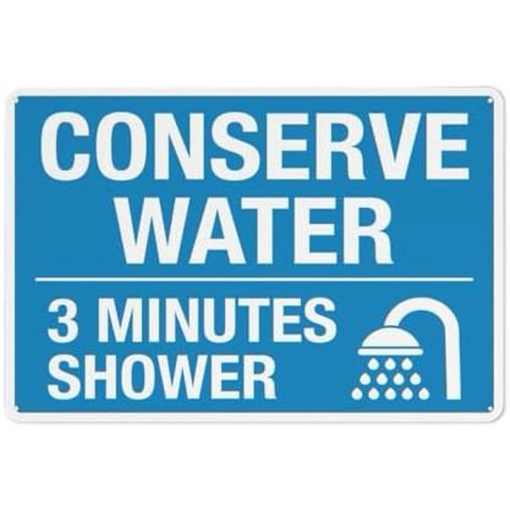 Placards Of Metal Conserve Water 3 Min Shower Metal Signs 12X8 Inch Rust Free Aluminum Uv Ink Printing Durable/Weatherproof Outdoor For Home
