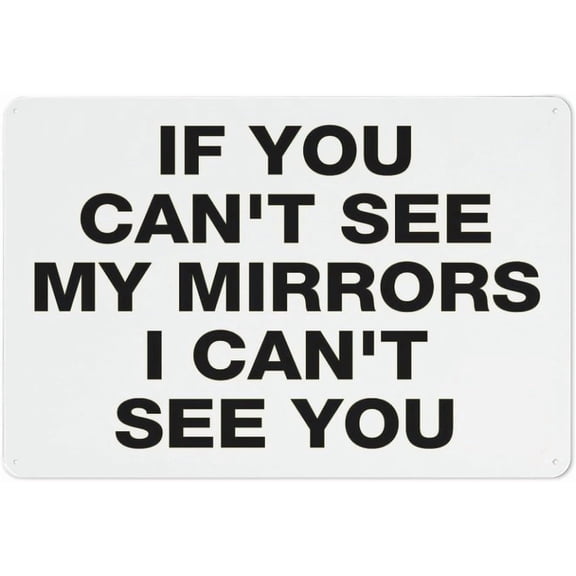 Placards Of Metal If You Can T See My Mirrors I Can T See You Outdoor Signs Aluminum 12X8 Inch Uv Ink Printed For House And Business