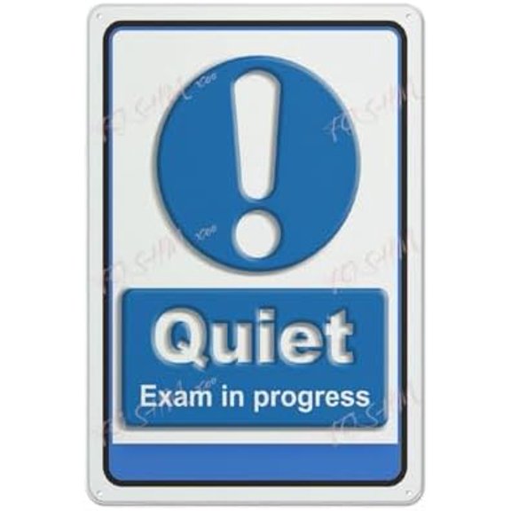 Placards Of Metal Please Exam In Progress School College University Sign Indoor & Outdoor Use Safety Warning Sign 12""X8"", Acrylic2