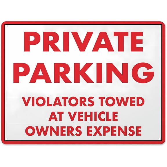 Placards Of Metal Private Parking Violators Towed Sign - 12×8 Inches, Metal Aluminum Weather-Resistant, Indoor Outdoor Vehicle Decor