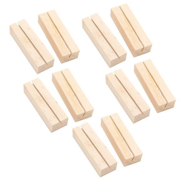 Place Card Holders Wood Square Rectangle Cylinder Shape Table Name Stand 10pcs
