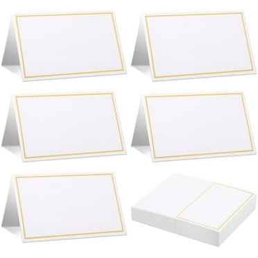 40 Pcs Place Cards With Ribbon - 3.94x1.57 Inch Table Name Cards For Weddings