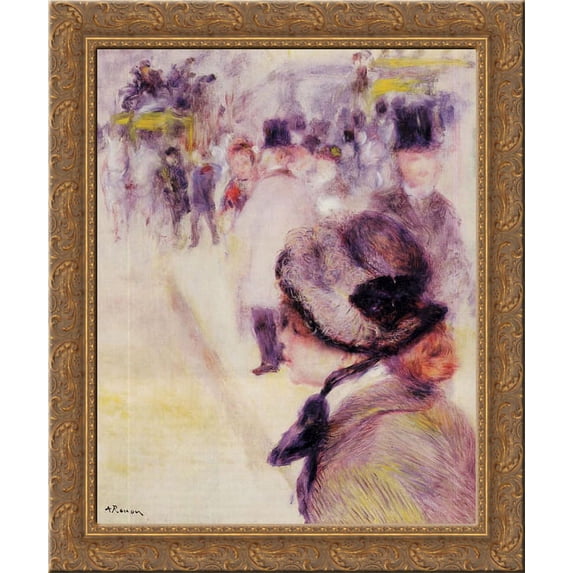 Place Clichy 20x24 Gold Ornate Wood Framed Canvas Art by Renoir, Pierre Auguste