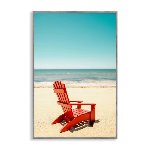 Stupell Industries Place For Dreams Beach Gray Framed Giclee Art, design by Elena Chukhlebova