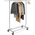 Place Heavy Duty Clothing Garment Rack, Industrial Rolling Chrome Rack